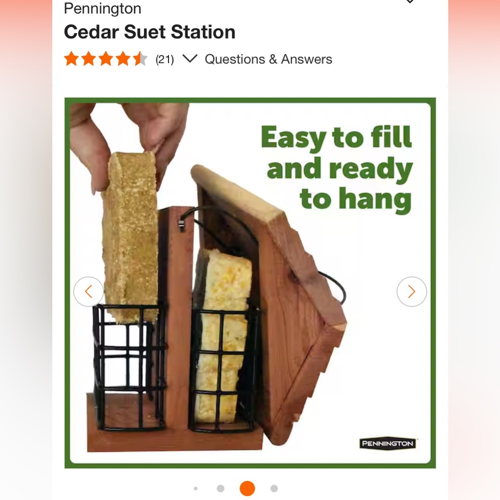 NWT Pennington Cedar Suet Feeding Station set of 2 - Picture 10 of 13